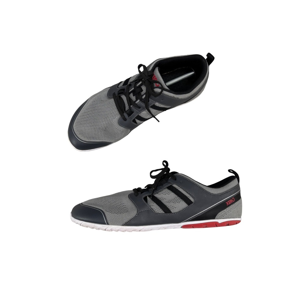 Xero Shoes Zelen Grey Black Red Minimalist Barefoot Running Shoes Men's Size 15